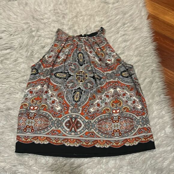 Cynthia rowley women’s black, red and gray paisley print flowy tank top‎ - Picture 1 of 6